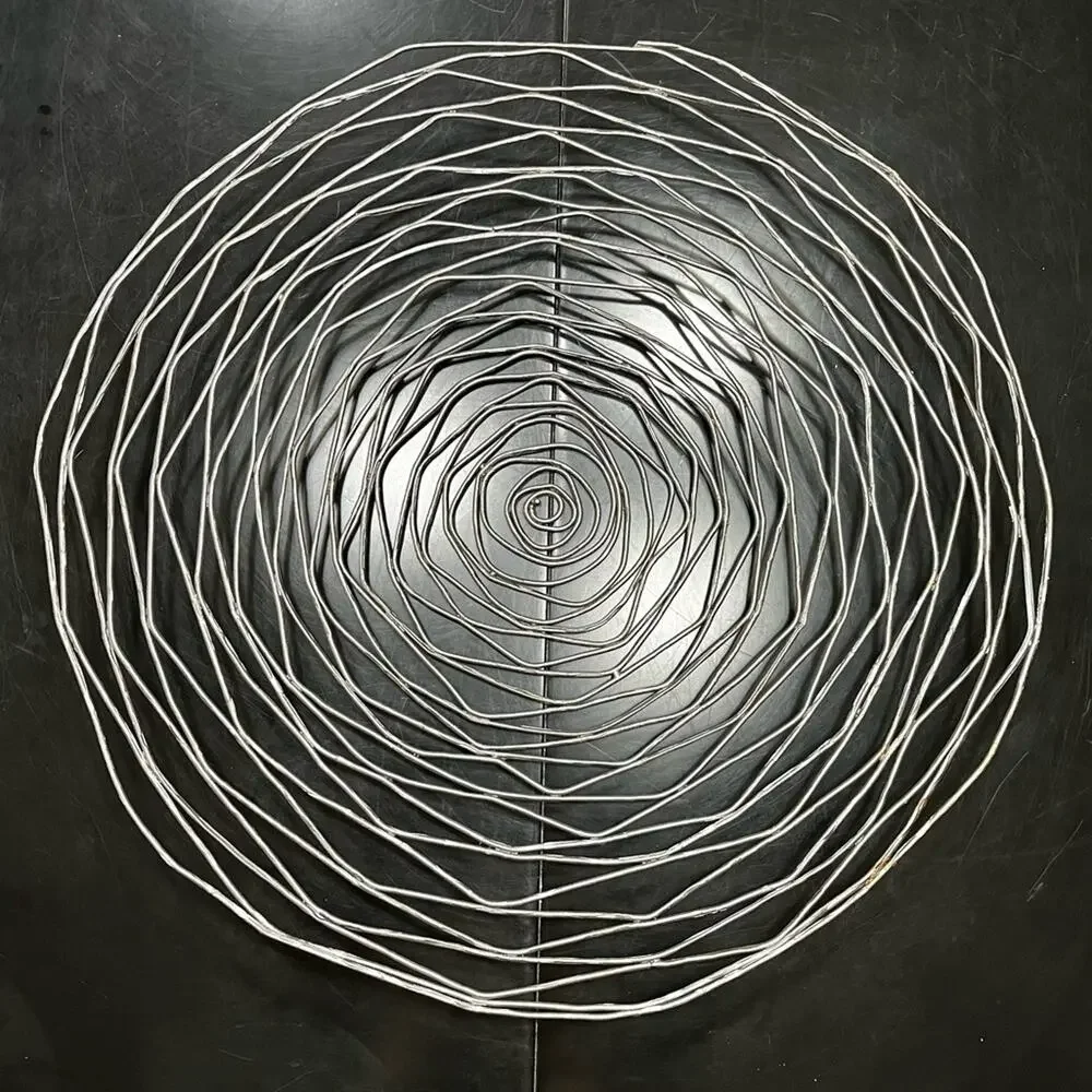 NEW Z Gallerie Antique Bronze Wrought Iron Vortex Wall Table Sculpture Bowl 21”